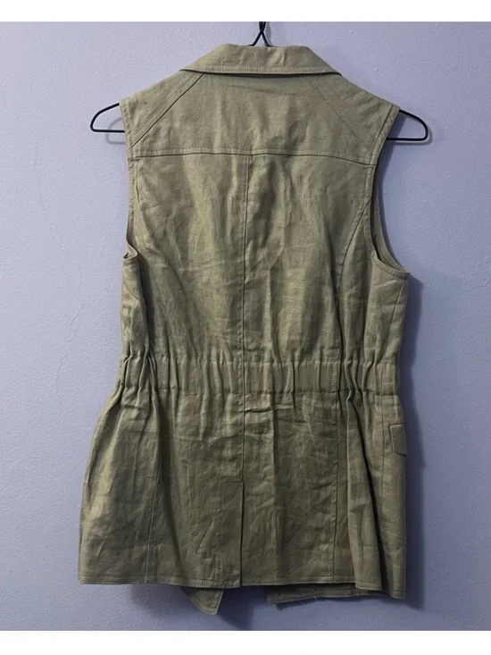 The Limited Linen Sleeveless Beige Tailored Vest - Picture 2 of 5